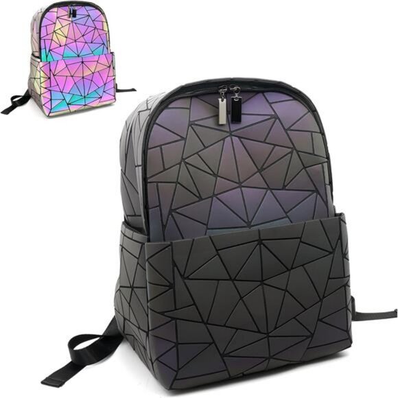 Geometric Women\'s Backpack Geometries Glow Large Purse Laptop Backpack Amazon.com: CAFINY Geometric Women main image 3